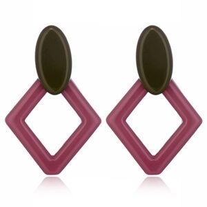 *ADENA* Purple x Green Fashion Acrylic Earrings